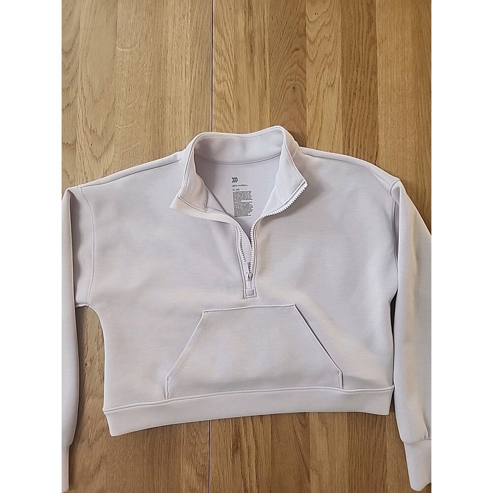 All In Motion Girls Cropped Pullover Light Purple Size XL(14) Scuba Super Soft! - Picture 2 of 16
